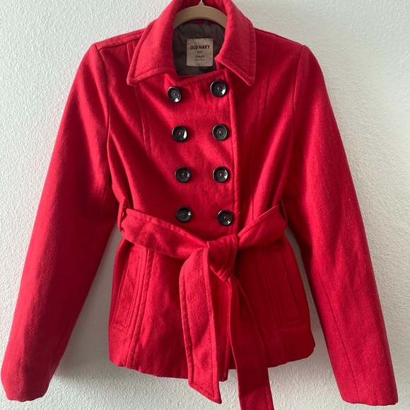 Old Navy Women's Red Peacoat - Picture 1 of 4